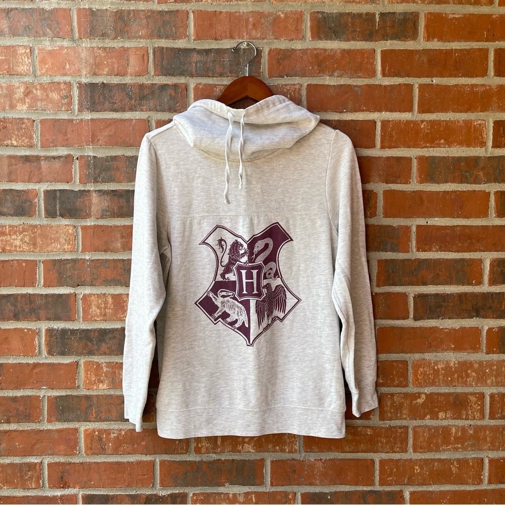 Harry Potter Hogwarts Crest Cowl Neck Sweatshirt, Junior's Size Large